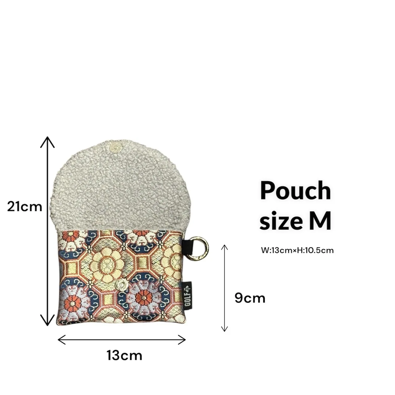 OBI antique monogram カラビナ付きポーチM