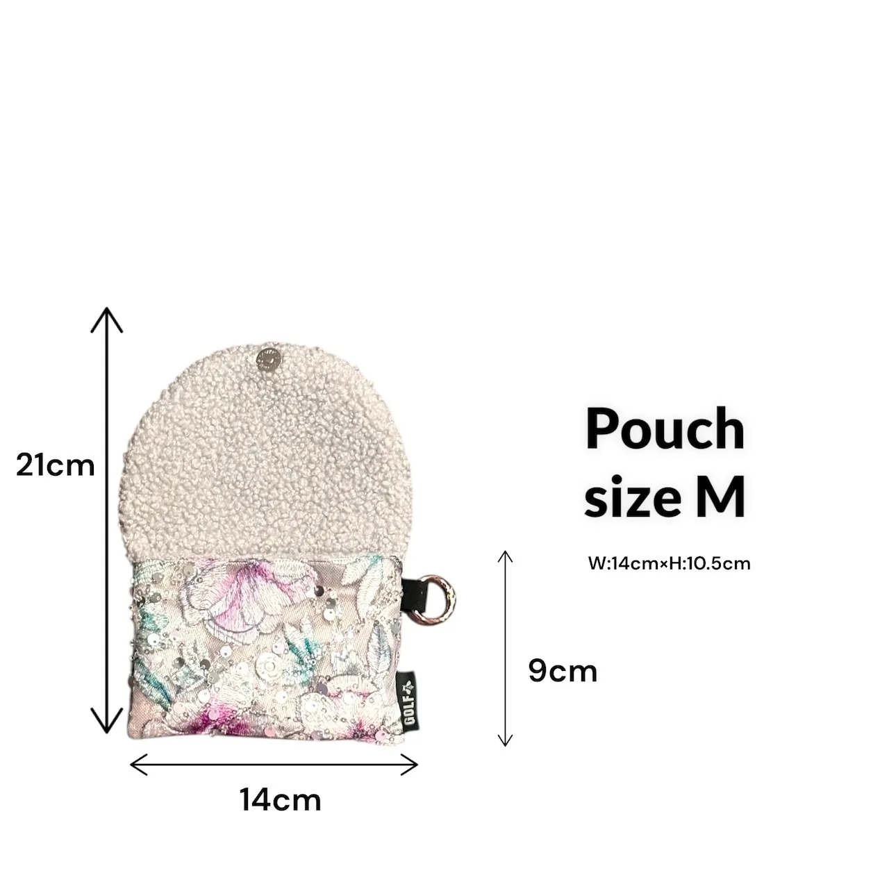 OBI 紫陽花 lace カラビナ付きポーチM